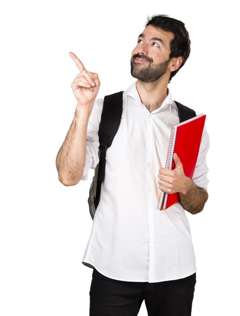 Student man thinking